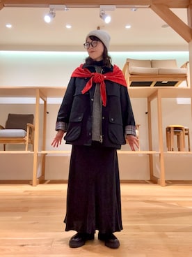 「アイテム（ストール/ショール）」を使った、ｶﾅｺさん（レディース・162cm）の秋コーディネート