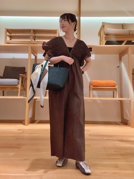 「アイテム（バンダナ/スカーフ）」を使った、ｶﾅｺさん（レディース・162cm）の夏コーディネート