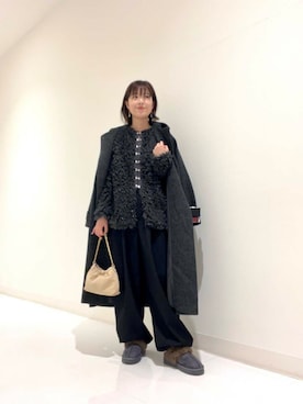 「KBF（ケイビーエフ）のアイテム（スラックス）」を使った、ｶﾅｺさん（レディース・162cm）の冬コーディネート