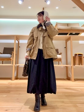 「アイテム（イヤーマフ）」を使った、ｶﾅｺさん（レディース・162cm）の秋コーディネート