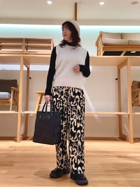 「アイテム（ハンチング/ベレー帽）」を使った、ｶﾅｺさん（レディース・162cm）の秋コーディネート