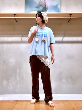 「KBF（ケイビーエフ）のアイテム（パンツ）」を使った、ｶﾅｺさん（レディース・162cm）の夏コーディネート