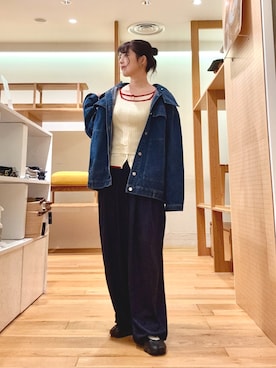 「KBF（ケイビーエフ）のアイテム（パンツ）」を使った、ｶﾅｺさん（レディース・162cm）の春コーディネート