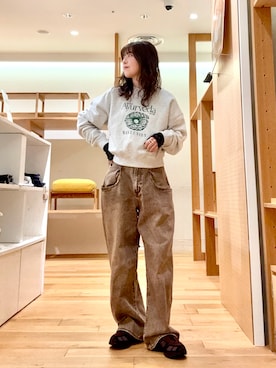 「KBF（ケイビーエフ）のアイテム（パンツ）」を使った、ｶﾅｺさん（レディース・162cm）の春コーディネート