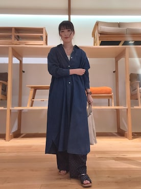 「アイテム（シャツワンピース）」を使った、ｶﾅｺさん（レディース・162cm）の秋コーディネート