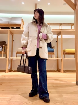 「ニット/セーター」｜「アイテム（ジャケット/アウター）」を使った、ｶﾅｺさん（レディース・162cm）の冬コーディネート