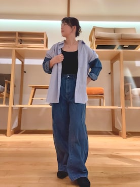 「アイテム（タンクトップ）」を使った、ｶﾅｺさん（レディース・162cm）の秋コーディネート