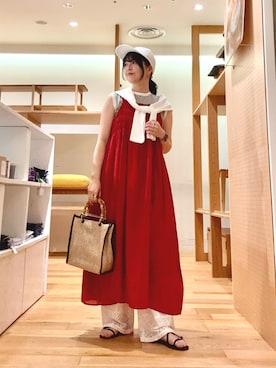 「SMELLY（スメリー）のアイテム（帽子）」を使った、ｶﾅｺさん（レディース・162cm）の春コーディネート