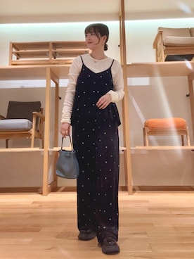 「アイテム（バレッタ/ヘアクリップ）」を使った、ｶﾅｺさん（レディース・162cm）の秋コーディネート