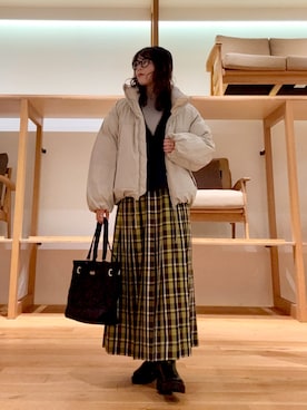 「アイテム（スカート）」を使った、ｶﾅｺさん（レディース・162cm）の秋コーディネート