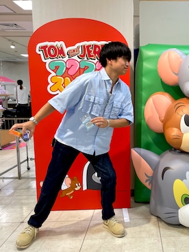 「GAP（ギャップ）のアイテム（パンツ）」を使った、ENcall RYOHさん（メンズ・164cm）の夏コーディネート