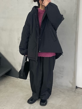 「アイテム（ダウンジャケット/コート）」を使った、ririkaさん（レディース・159cm）の秋コーディネート