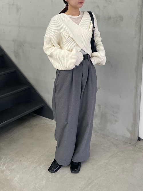 moka様 セール】2WAYクロスデザインショートニット（ニット/セーター