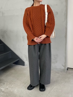 「アイテム（スリッポン）」を使った、ririkaさん（レディース・159cm）の秋コーディネート