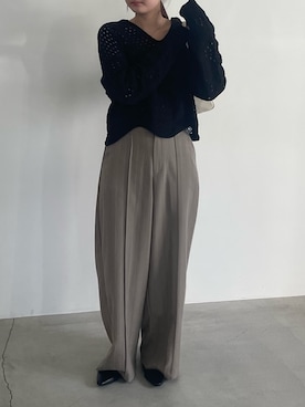 「select MOCA（セレクトモカ）のアイテム（スラックス）」を使った、ririkaさん（レディース・159cm）の春コーディネート