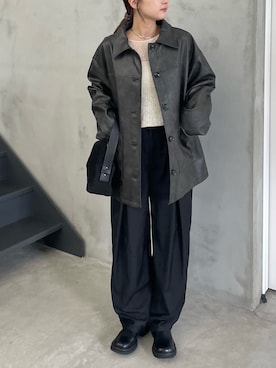 「アイテム（ステンカラーコート）」を使った、ririkaさん（レディース・159cm）の秋コーディネート
