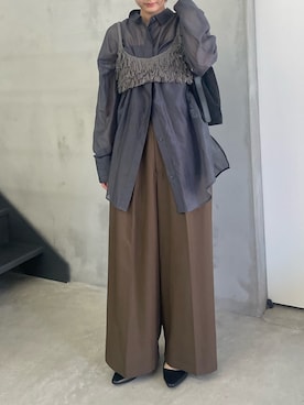 「アイテム（ベスト）」を使った、ririkaさん（レディース・159cm）の夏コーディネート
