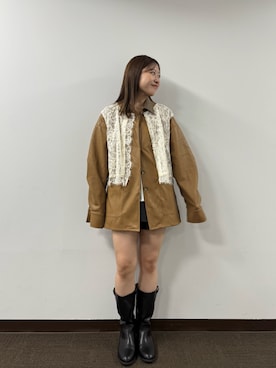 「ミニスカート」｜「アイテム（その他アウター）」を使った、hiyoriさん（レディース・156cm）の夏コーディネート
