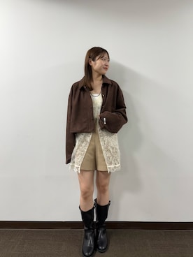 「アイテム（ブルゾン）」を使った、hiyoriさん（レディース・156cm）の夏コーディネート