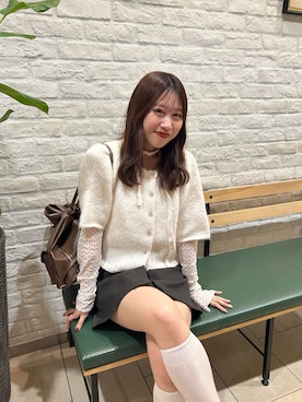 「mystic（ミスティック）のアイテム（カーディガン/ボレロ）」を使った、hiyoriさん（レディース・156cm）の冬コーディネート