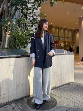 「アイテム（テーラードジャケット）」を使った、hiyoriさん（レディース・156cm）の冬コーディネート