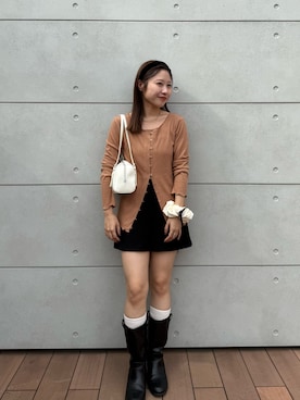 「アイテム（カチューシャ）」を使った、hiyoriさん（レディース・156cm）の秋コーディネート