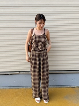 「アイテム（サンダル）」を使った、hiyoriさん（レディース・156cm）の夏コーディネート