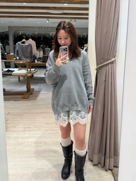 「mystic（ミスティック）のアイテム（シャツ/ブラウス）」を使った、hiyoriさん（レディース・156cm）の冬コーディネート