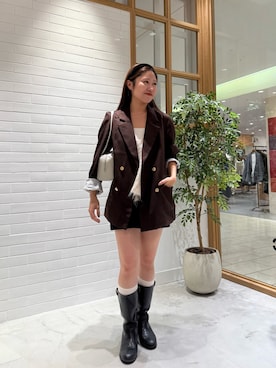 「アイテム（カチューシャ）」を使った、hiyoriさん（レディース・156cm）の秋コーディネート