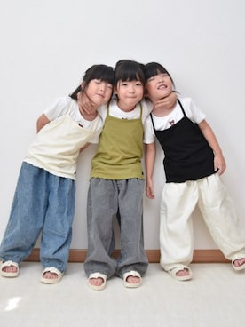 「アイテム（キャミソール）」を使った、pietスタッフさん（キッズ・110cm）の秋コーディネート