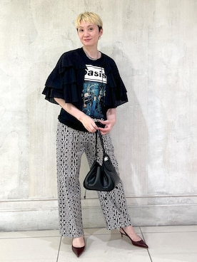 「ROPE'（ロペ）の【雑誌掲載】Amelie Bag （アメリ バッグ）（ショルダーバッグ）」を使った、MASさん（レディース・164cm・40代）の夏コーディネート