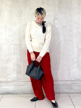 「アイテム（バンダナ/スカーフ）」を使った、MASさん（レディース・164cm）の秋コーディネート