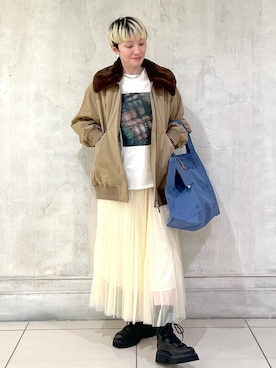 「アイテム（ダウンジャケット/コート）」を使った、MASさん（レディース・164cm・40代）の秋コーディネート