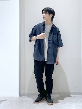 「GLOBAL WORK（グローバルワーク）のエアかるクラシックスニーカー/142642（スニーカー、ブラック系）」を使った、タクミさん（メンズ）の夏コーディネート
