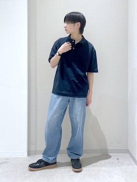 「GLOBAL WORK（グローバルワーク）のエアかるクラシックスニーカー/142642（スニーカー、ブラック系）」を使った、タクミさん（メンズ）の春コーディネート