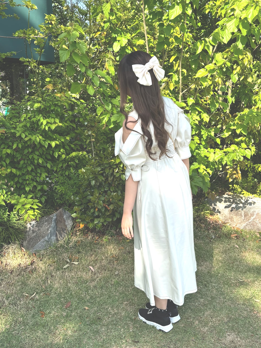 「春、フレンチガーリー」｜「dazzlinのアイテム（ワンピース、ホワイト系）」を使った、haruさん（骨格ウェーブ・レディース・164cm）の春コーディネートの1枚目の写真