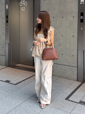 「ブラウンバッグ」｜rinaさん（レディース・150cm）の夏コーディネート