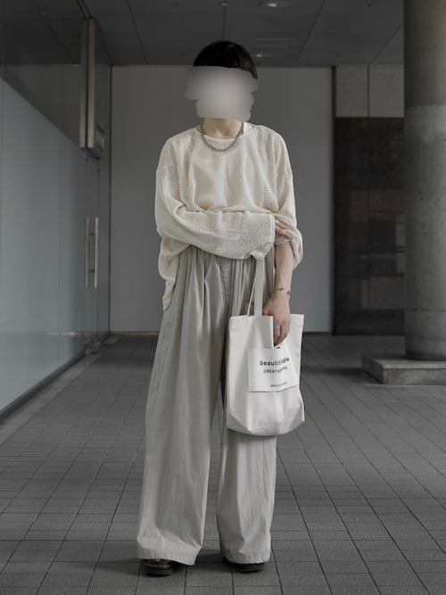 Utusiyo（ウツシヨ）の「mesh long sleeve 澆薄（Tシャツ