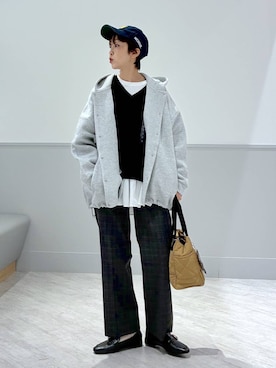 「アイテム（ブルゾン、グレー系）」を使った、nakamu29さん（レディース・156cm）の秋コーディネート