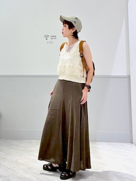 「GLOBAL WORK（グローバルワーク）のアイテム（帽子）」を使った、nakamu29さん（レディース・156cm）の夏コーディネート