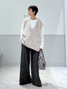 「アイテム（ベスト）」を使った、nakamu29さん（レディース・156cm・40代）の秋コーディネート