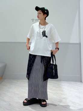 「GLOBAL WORK（グローバルワーク）のレースラップベルト/147075（その他小物）」を使った、nakamu29さん（レディース・156cm・40代）の夏コーディネート