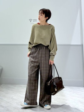 「アイテム（ボストンバッグ）」を使った、nakamu29さん（レディース・156cm・40代）の秋コーディネート