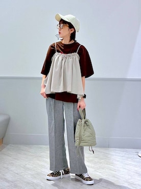 「GLOBAL WORK（グローバルワーク）のアイテム（キャップ）」を使った、nakamu29さん（レディース・156cm）の春コーディネート