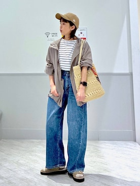 「GLOBAL WORK（グローバルワーク）のNEW ERA/920CIRCLELOGO/26/617113（キャップ、ベージュ系）」を使った、nakamu29さん（レディース）の春コーディネート