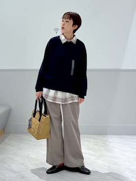 「アイテム（ローファー）」を使った、nakamu29さん（レディース・156cm・40代）の秋コーディネート