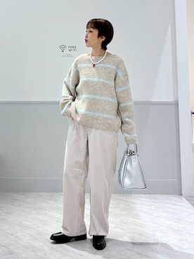 「アイテム（トートバッグ）」を使った、nakamu29さん（レディース・156cm・40代）の秋コーディネート