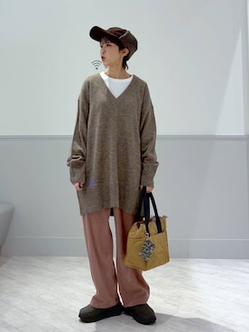 「アイテム（トートバッグ）」を使った、nakamu29さん（レディース・156cm・40代）の冬コーディネート