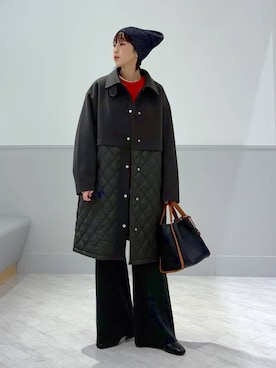 「アイテム（ステンカラーコート）」を使った、nakamu29さん（レディース・156cm・40代）の冬コーディネート