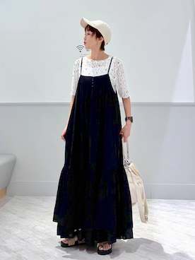 「GLOBAL WORK（グローバルワーク）のアイテム（帽子）」を使った、nakamu29さん（レディース・156cm）の夏コーディネート